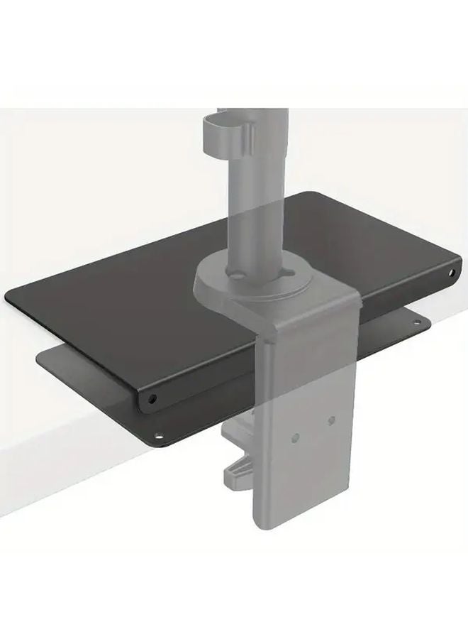 Black Monitor Stand With Glass Protection Plate Anti Scratch Shatterproof Stable Support - Image 1